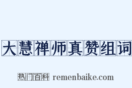 大慧禅师真赞组词是什么意思的图片